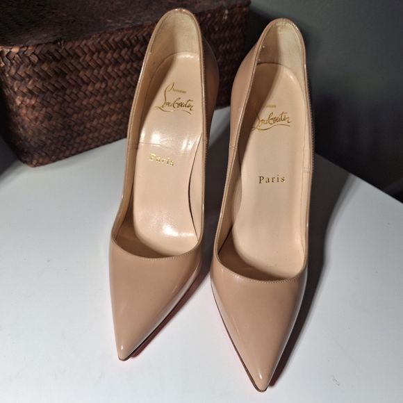 Christian Louboutin Red Bottom Nude Heels - Picture 2 of 12